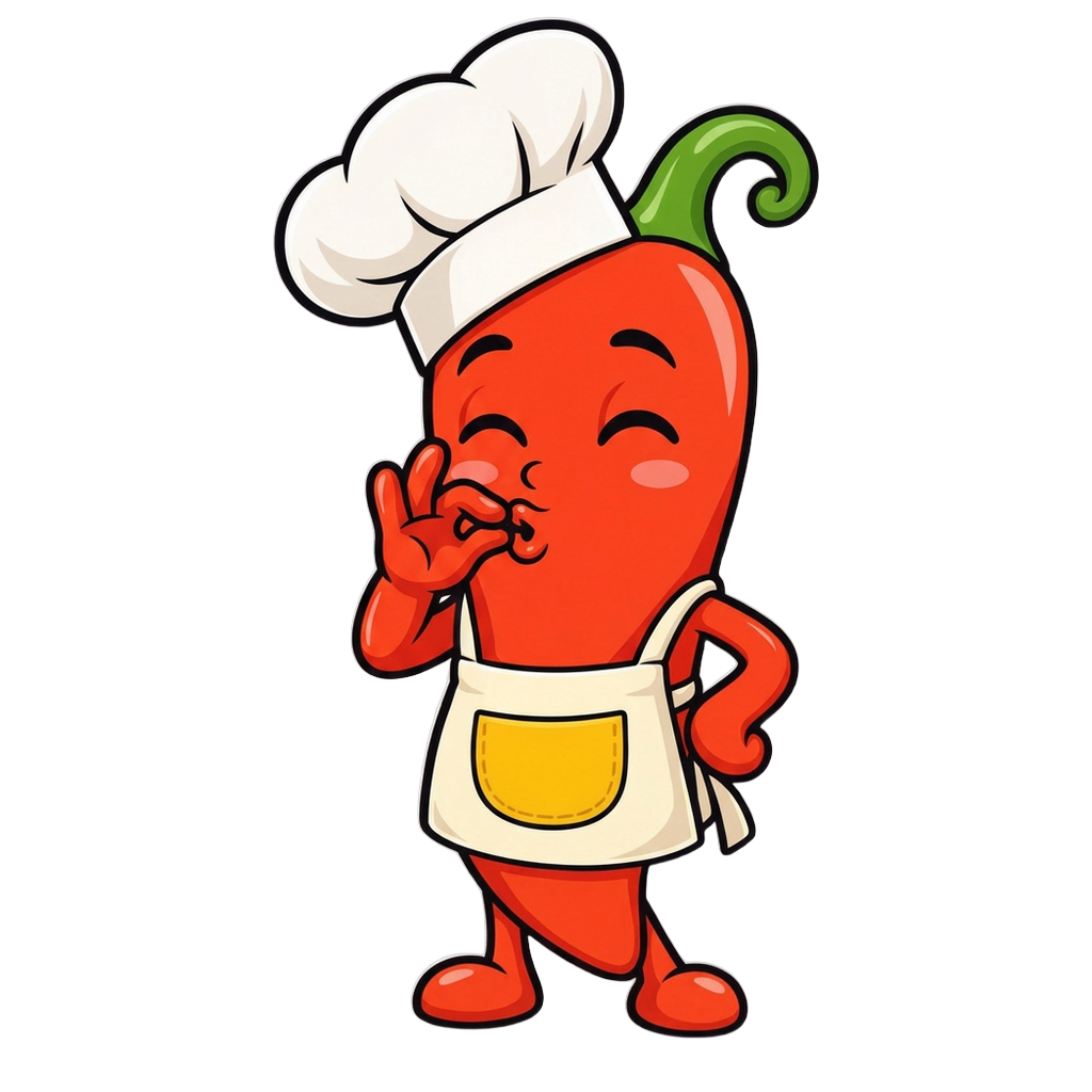 Chef Chip, a cartoon chili in a chef hat